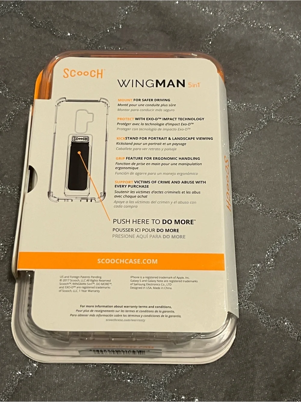 New Wingman 5-in-1 Phone Grip & Stand for Samsung Galaxy S9+ - Black